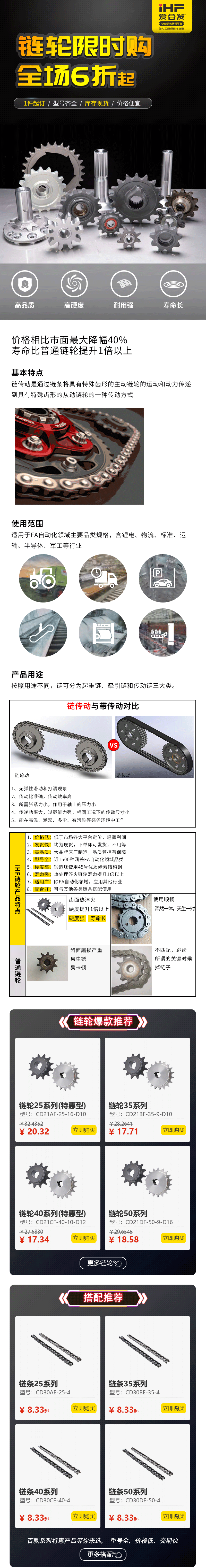 特惠現(xiàn)貨：鏈輪鏈條，成套搭配，更省錢、更耐用！